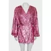 Wrap dress with sequins