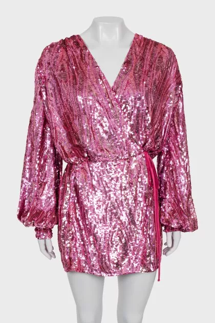 Wrap dress with sequins