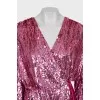 Wrap dress with sequins