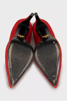 Red suede stiletto heels