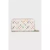 White wallet with branded print