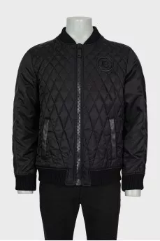 Men's bomber jacket with branded logo