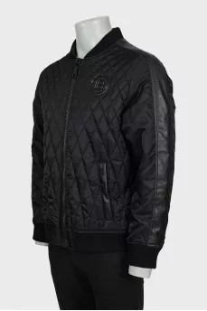 Men's bomber jacket with branded logo