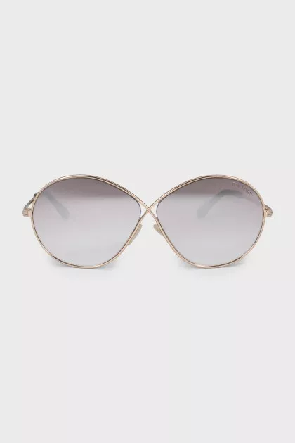 Gradient sunglasses with gold frame