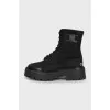 Textile boots with brand logo