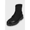 Textile boots with brand logo