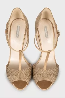 Textile wedge shoes