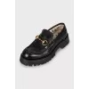 Leather loafers with signature embroidery