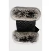 Leather and fur gloves