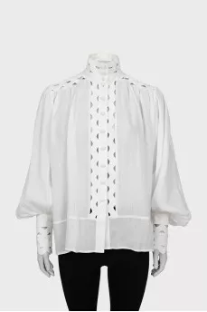 Loose fit button down blouse