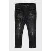 Regular fit jeans with rhinestones
