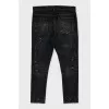 Regular fit jeans with rhinestones