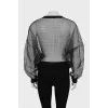 Polka dot mesh blouse
