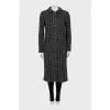 Straight cut coat with branded buttons