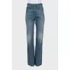 Straight cut distressed jeans