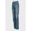 Straight cut distressed jeans