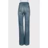 Straight cut distressed jeans