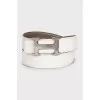 White leather belt
