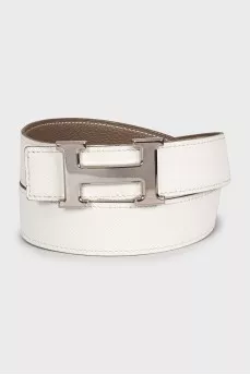 White leather belt