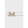 White leather belt