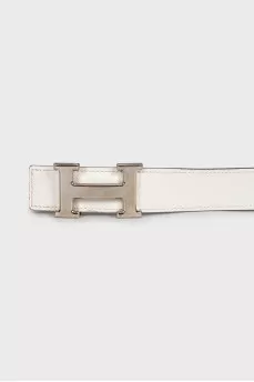 White leather belt