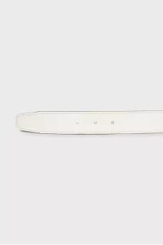 White leather belt