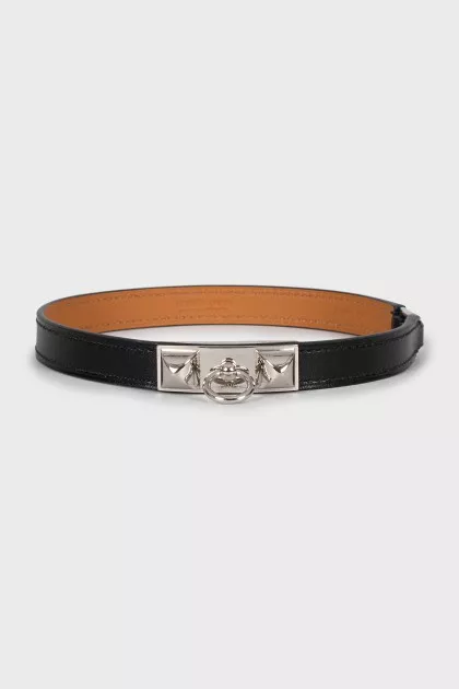 Leather and metal bracelet