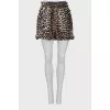 Shorts with elastic waistband in animal print