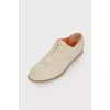 Beige suede brogs