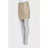 Beige leather skirt