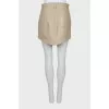 Beige leather skirt