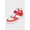 Two-tone leather sneakers
