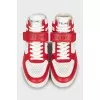 Two-tone leather sneakers