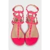 Leather sandals decorated with spikes