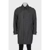 Men's trench coat with checkered print