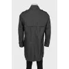 Men's trench coat with checkered print