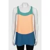 Three-color loose fit tank top