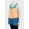 Three-color loose fit tank top