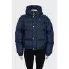 Triomphe down jacket with detachable sleeves