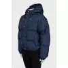 Triomphe down jacket with detachable sleeves