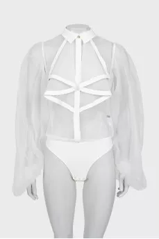 Mesh body blouse
