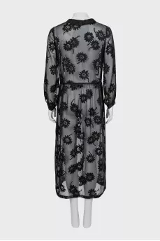Transparent dress with buttons