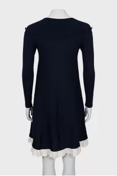 Wool dress decorated with frills