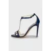 Blue leather sandals
