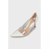 Leather shoes with transparent inserts