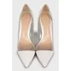 Leather shoes with transparent inserts