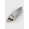 Silver shiny ballet shoes