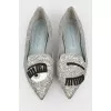 Silver shiny ballet shoes