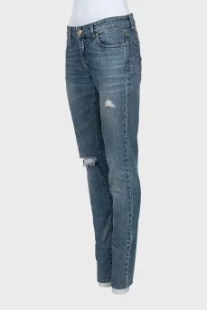 Blue ripped jeans