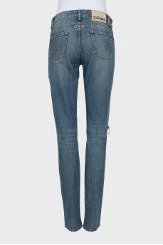 Blue ripped jeans